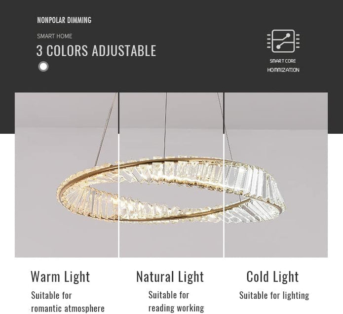 BAMDECOR C3342/2 Modern Crystal Chandeliers Lighting Fixtures Contemporary Wave Chandelier Lighting Fixtures Crystal Pendant Ceiling Lights for Living Room (Gold)