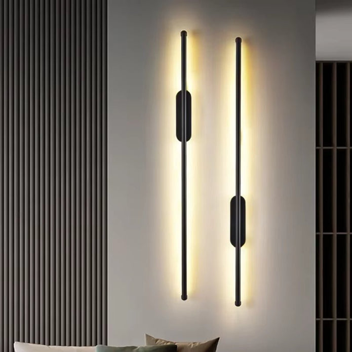 BAMDECOR Modern Minimalist Wall Light Long Tube LED Black Bedside Sconces Wall Lights with with Acrylic Shade, Wall Mounted Deco Lamp for Living Room Bedroom Bracket Light