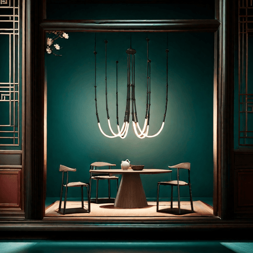 BAMDECOR Minimalistic Retro LED Minimalism Designer Lustre Hanging Lamps Slender-Shape LED Pendant Light (Black)