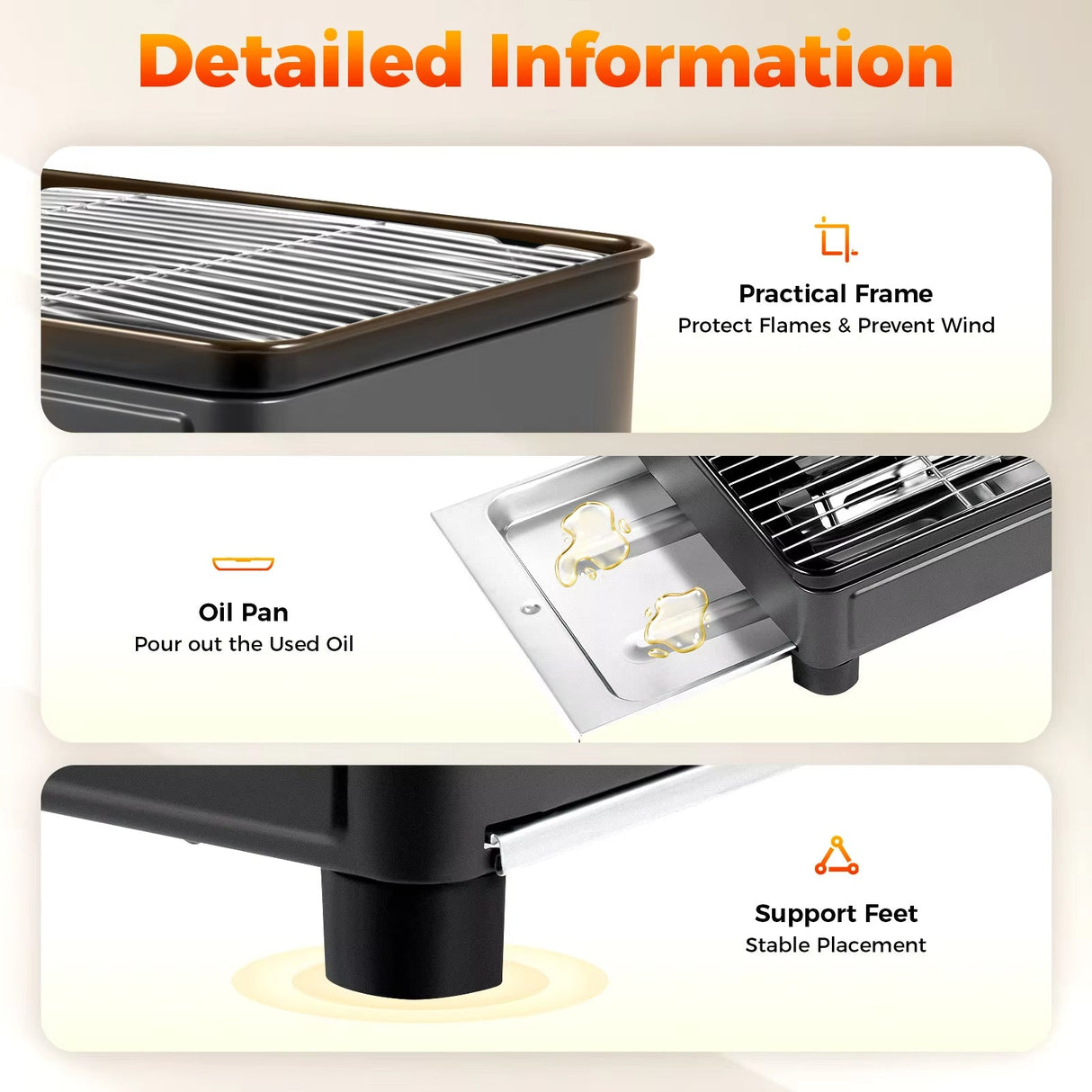 Portable Gas Stove Burner Butane BBQ Camping Gas Cooker With Non Stick Plate Black without Fish Pan and Lid