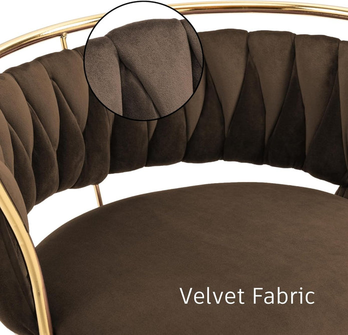 SERENITà Golden Swivel Upholstered Velvet Adjustable Height Counter Stool with Metal Frame Coffee (Set of 2)