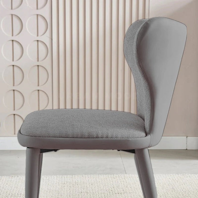 VELLUTO Modern Kitchen Dining Room Chairs Faux Leather Flannel Accent Chairs Metal Vanity Lounge Chair with Back for Living Room Set of 2(Light Grey)