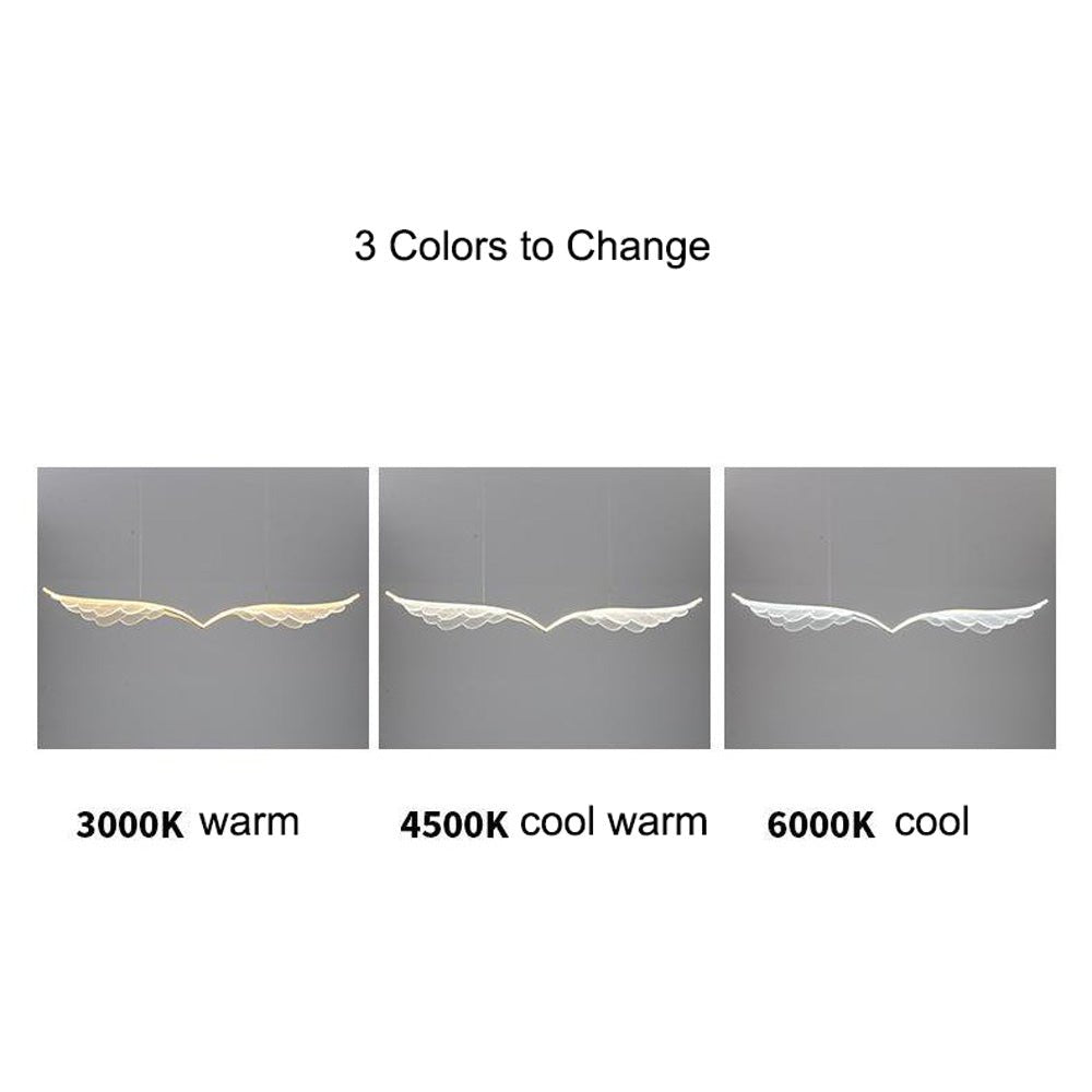 BAMDECOR Wing-Shaped LED Ceiling Light 3-Color Changeable Stepless Dimming High Light Transmission Board Modern Lighting Fixture