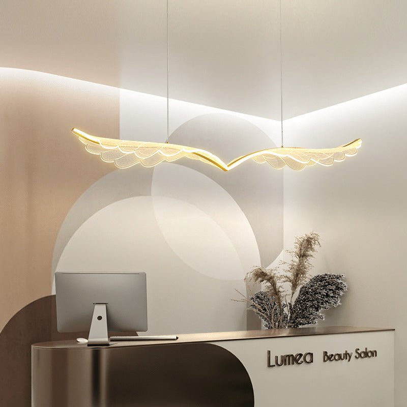 BAMDECOR 150cm Wing-Shaped LED Ceiling Light 3-Color Changeable Stepless Dimming High Light Transmission Board Modern Lighting Fixture