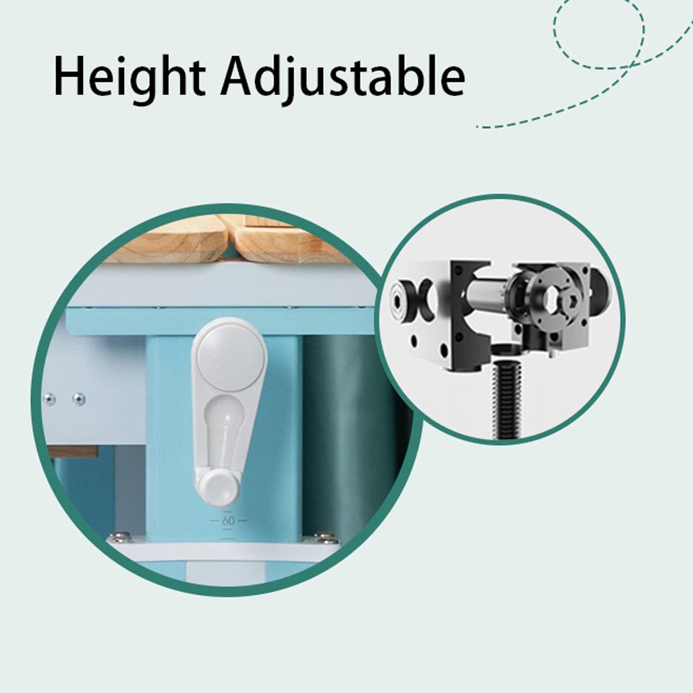 Solid Rubber Wood Height Adjustable Children Kids Ergonomic Blue Study Desk Chair Set 120cm AU