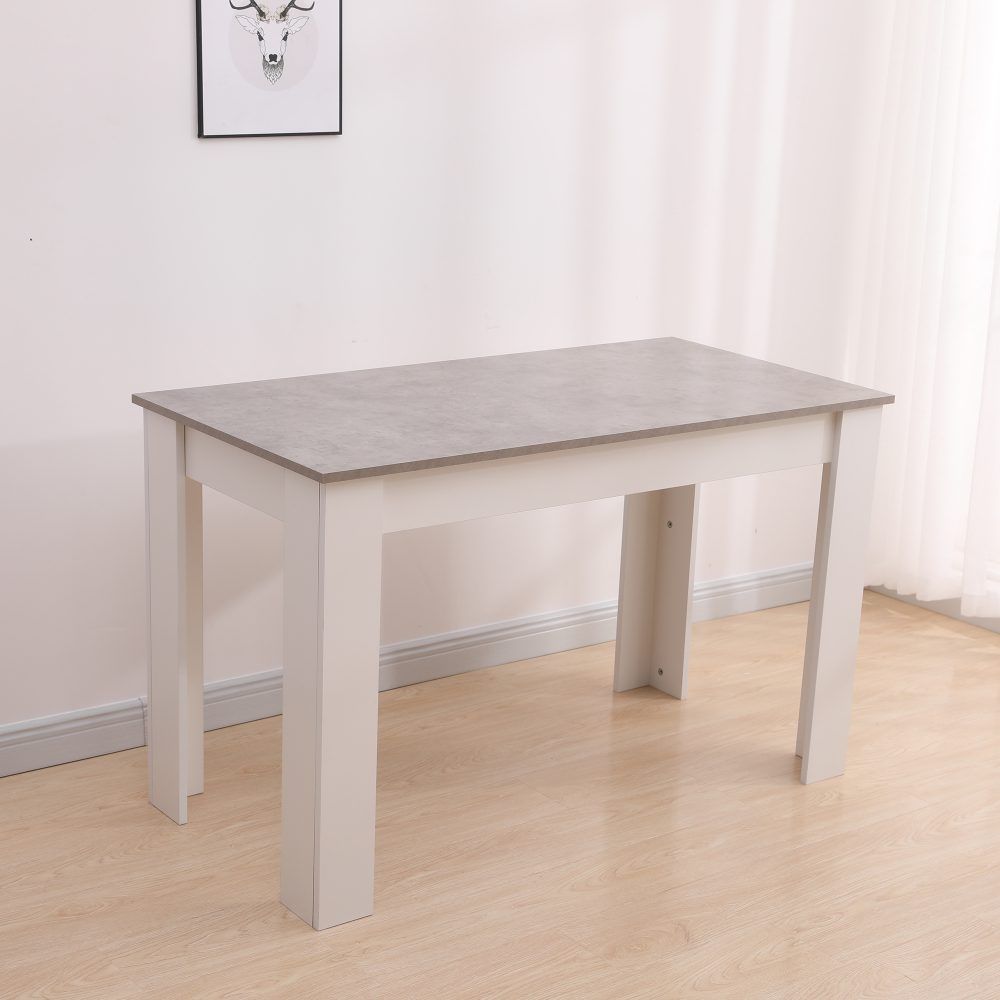 Dining Table Rectangular Wooden 120M-Grey and White