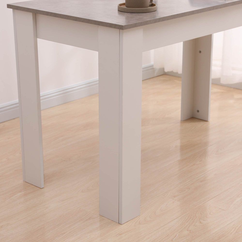 Dining Table Rectangular Wooden 120M-Grey and White