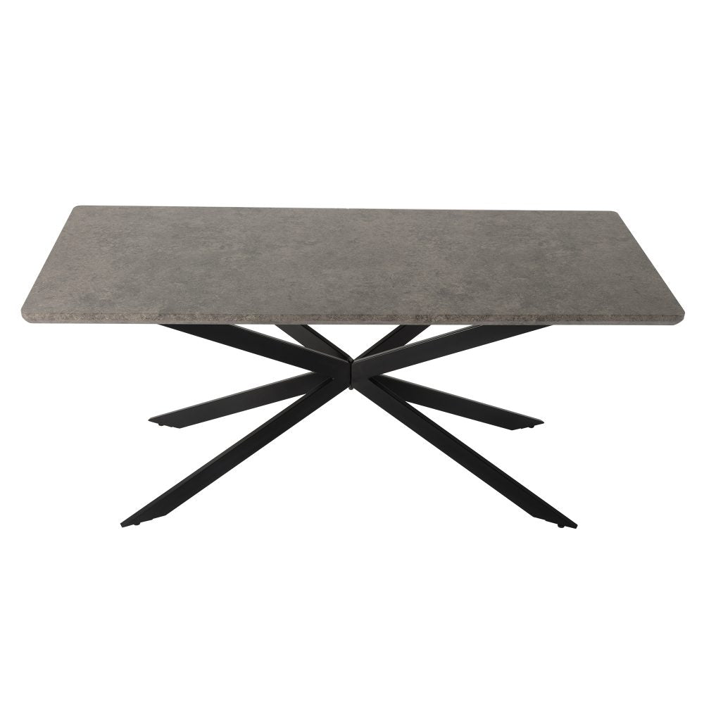 7Pc Dining Delight: Rectangular Table and Navy Velvet Chairs Dining Set