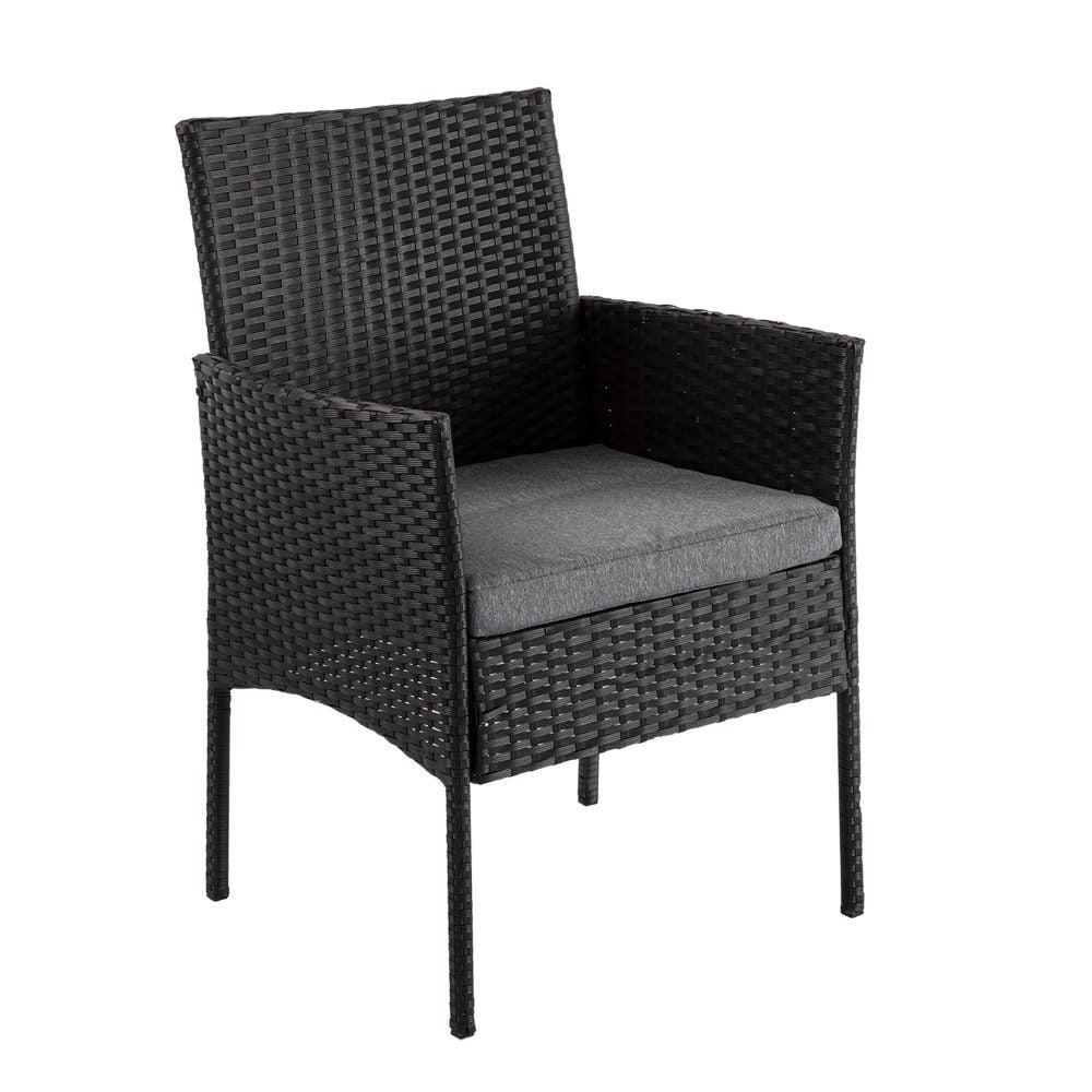 4 Seater Wicker Outdoor Lounge Set-Black