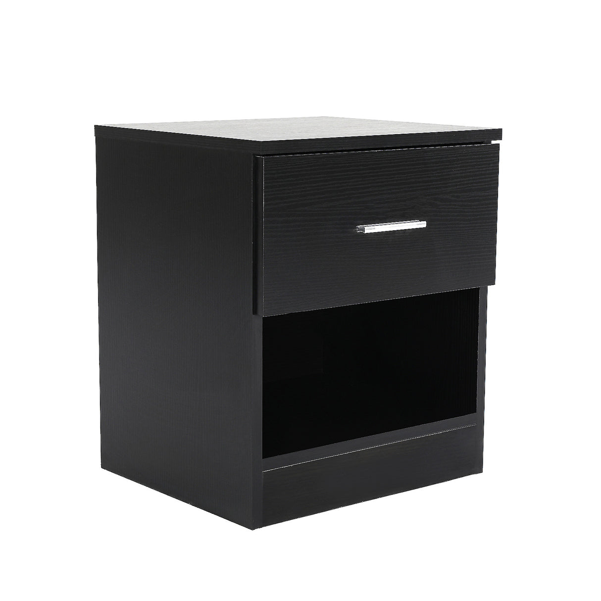 Nightstand Bedroom 1 Drawer 1 Shelf ELLA - BLACK