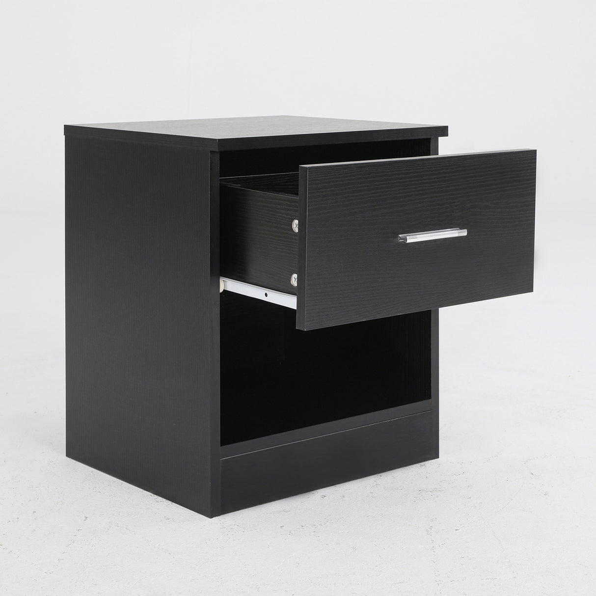 2X Bedside Table Side Storage Cabinet 1 Shelf ELLA - BLACK
