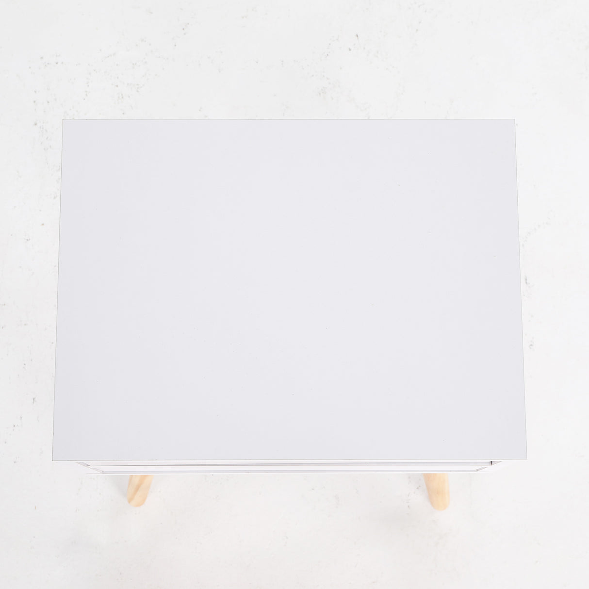 Bedside Table 2 Drawer Wood Leg Storage Cabinet SUZY WHITE