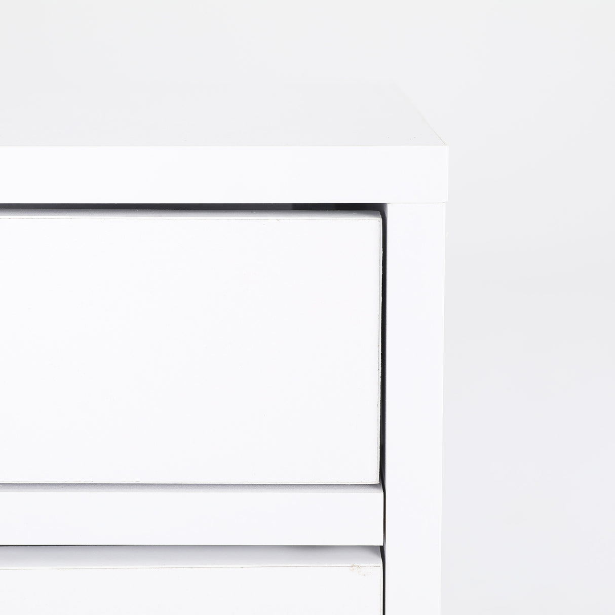 Bedside Table 2 Drawer Wood Leg Storage Cabinet SUZY WHITE