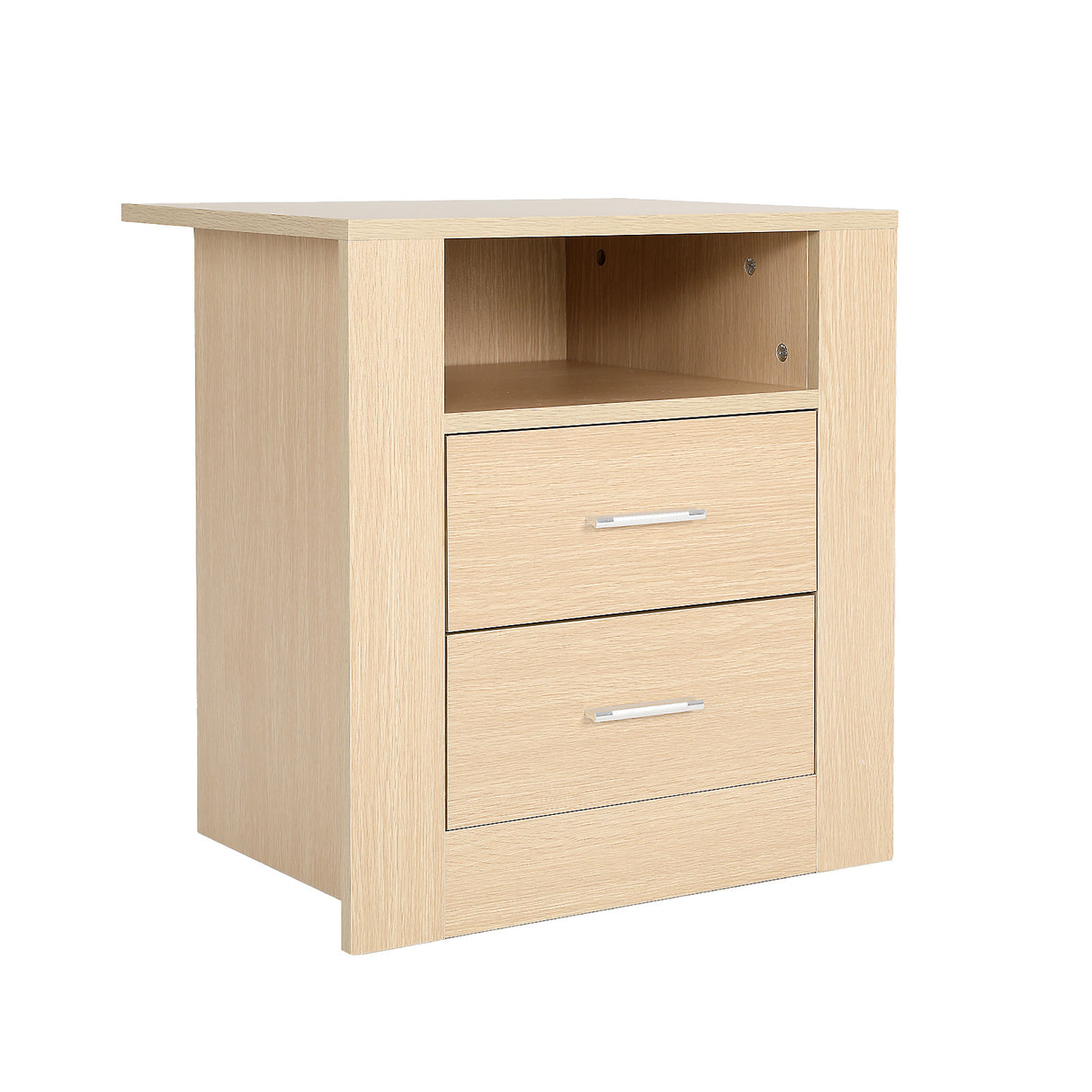 Nightstand Bedroom 2 Drawer 1 Shelf ZURI OAK