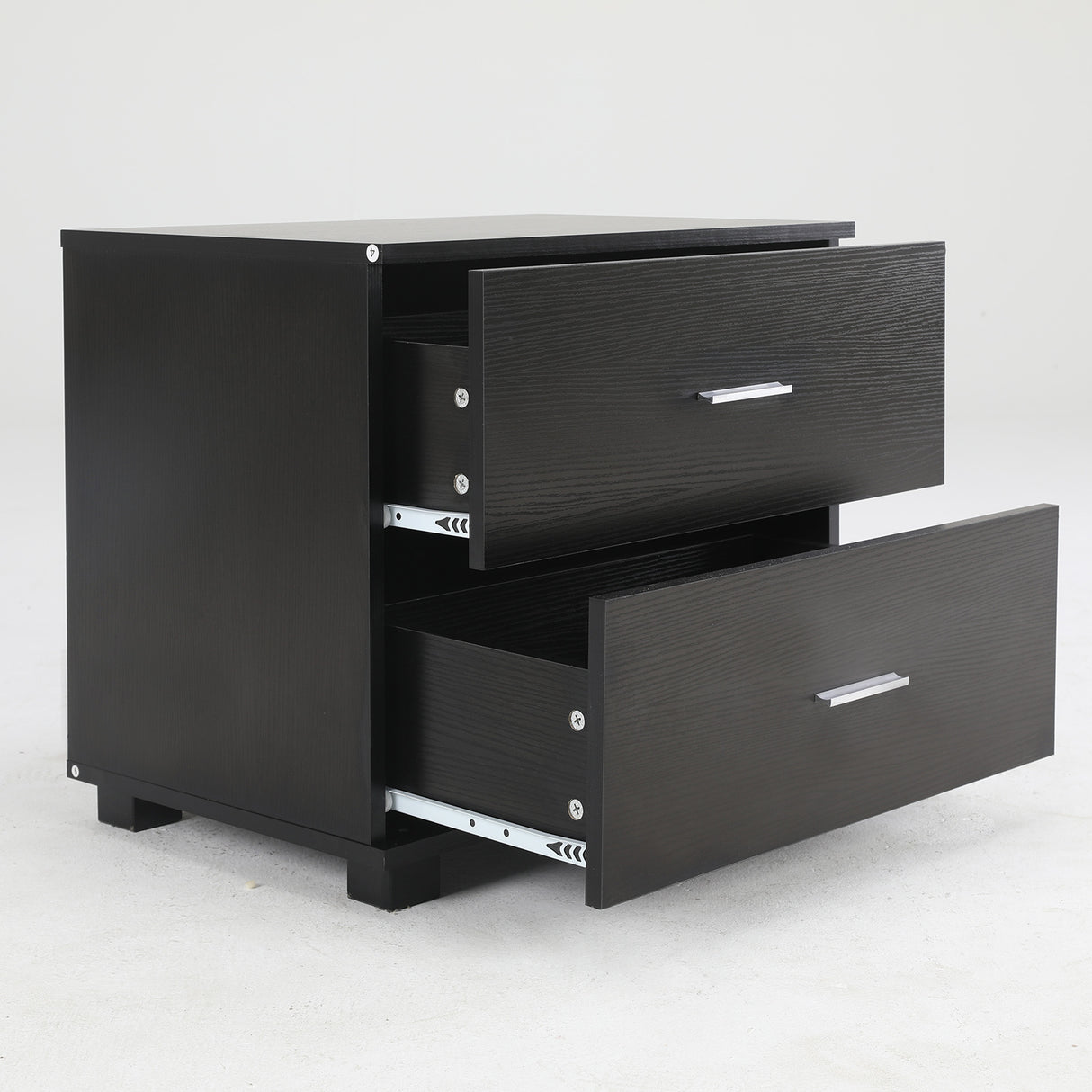 2X Bedside Table Bedroom 2 Drawer ETTA BLACK