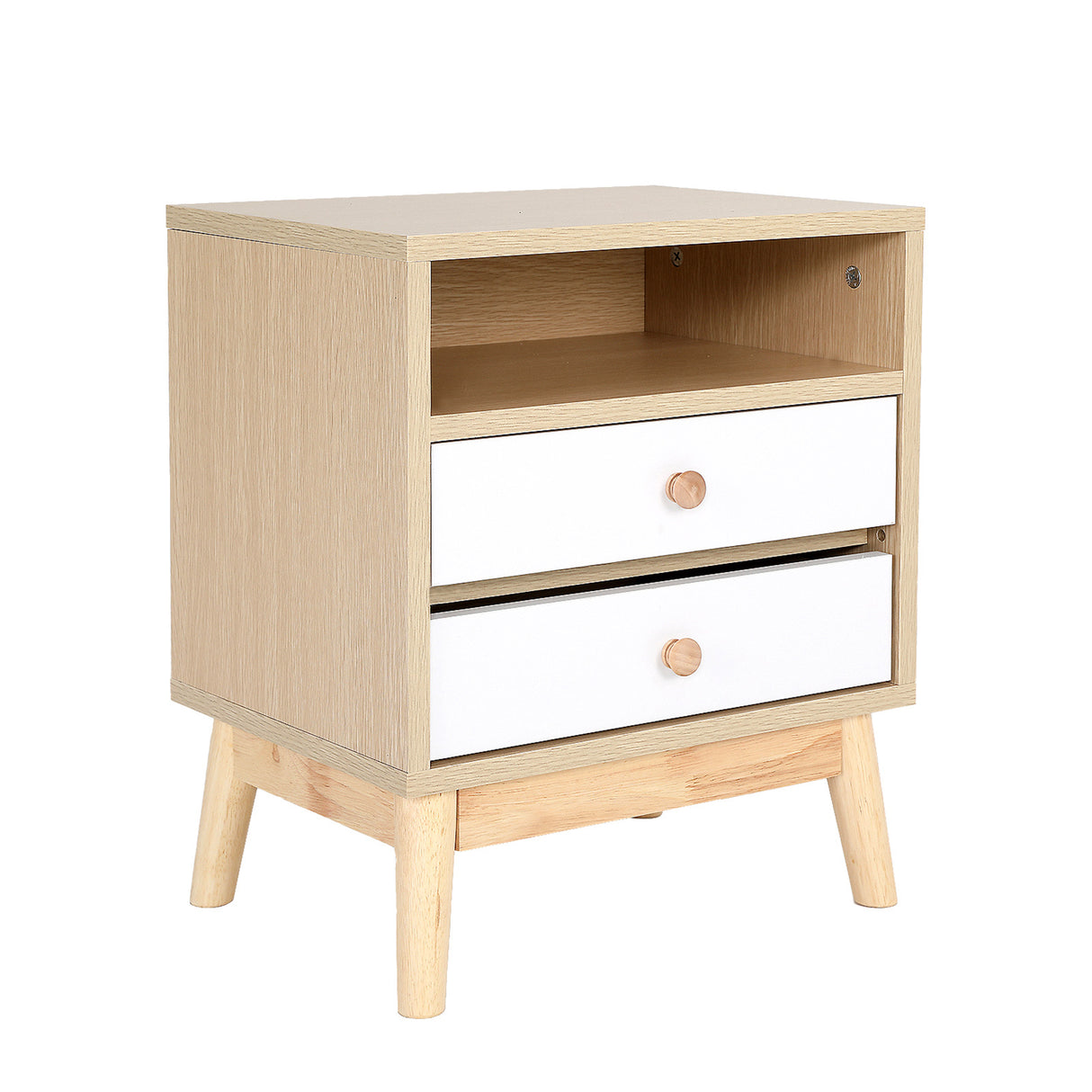 Bedside Table Bedroom 2 Drawer ANYA OAK