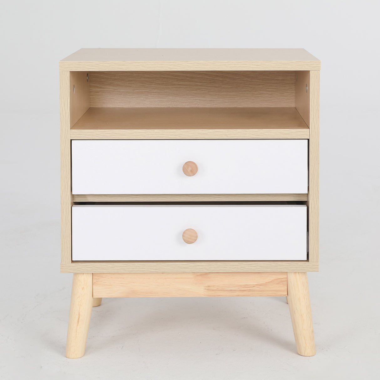 2X Bedside Table Bedroom 2 Drawer ANYA OAK