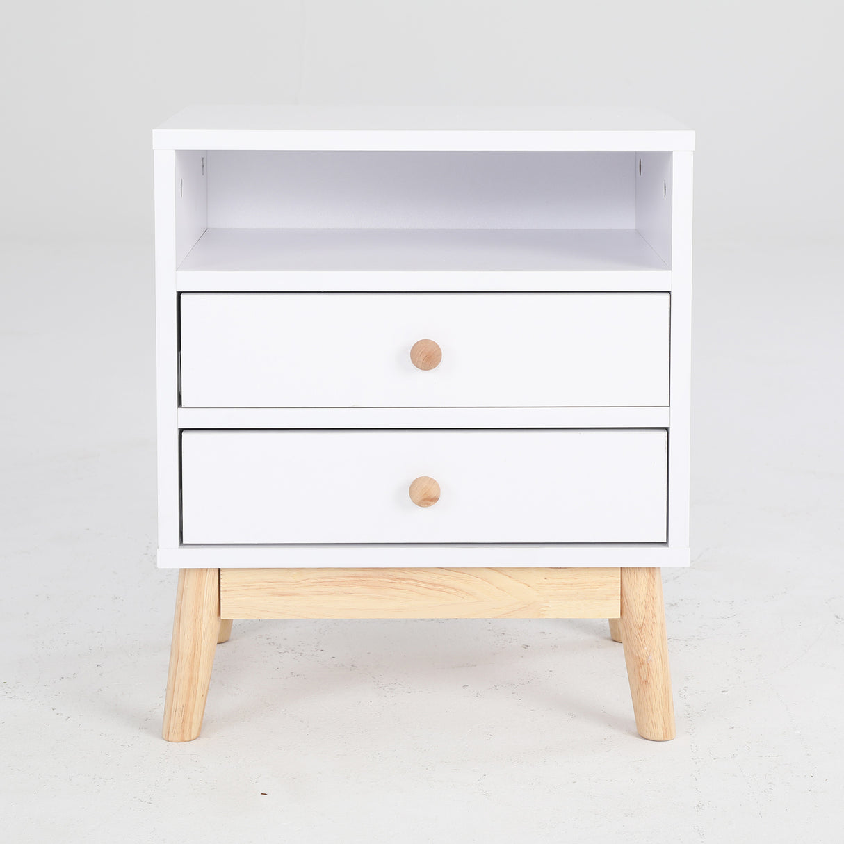 2X Bedside Table Bedroom 2 Drawer ANYA - WHITE