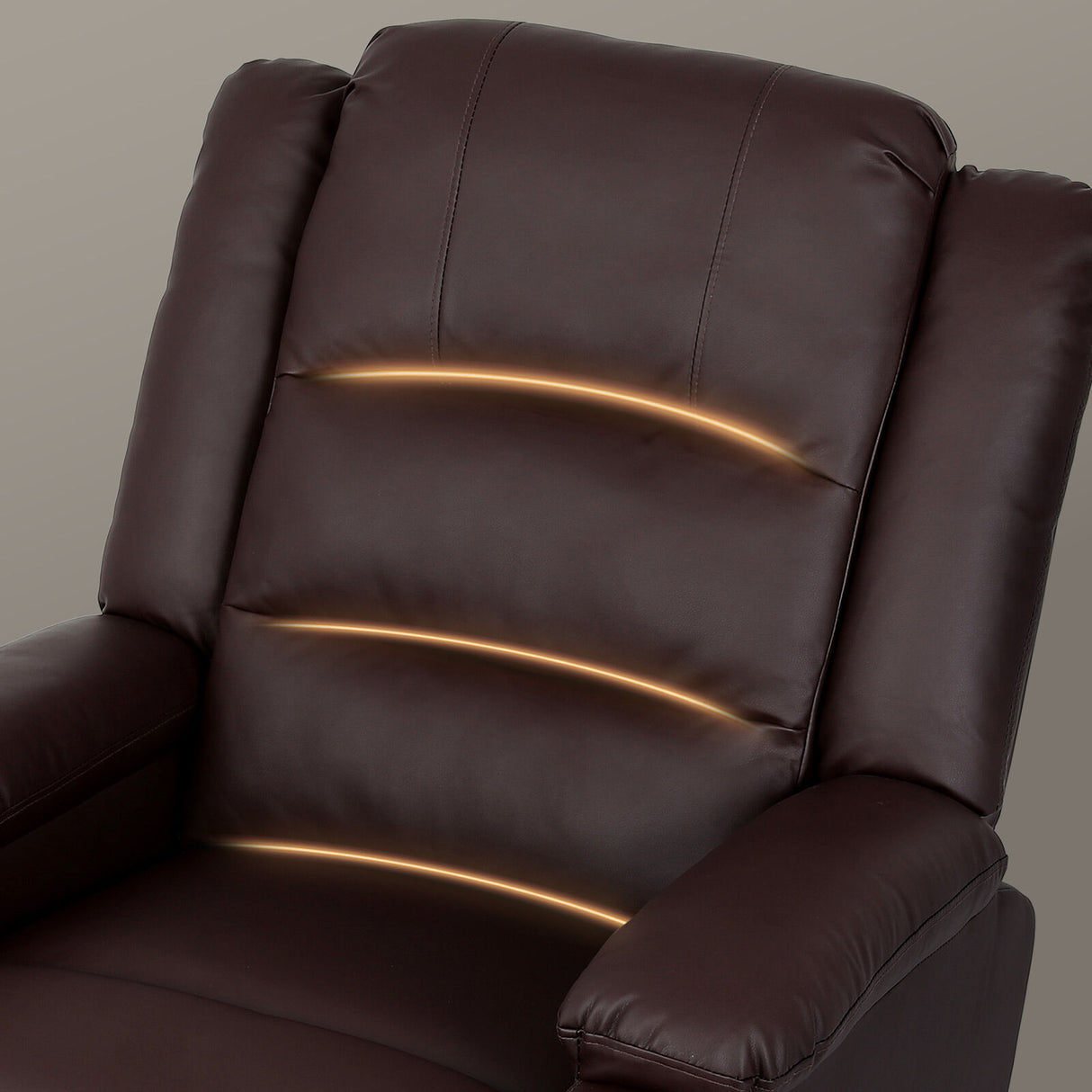 Home Recliner Chair - PU Leather Sofa Lounge Armchair MARLO BROWN