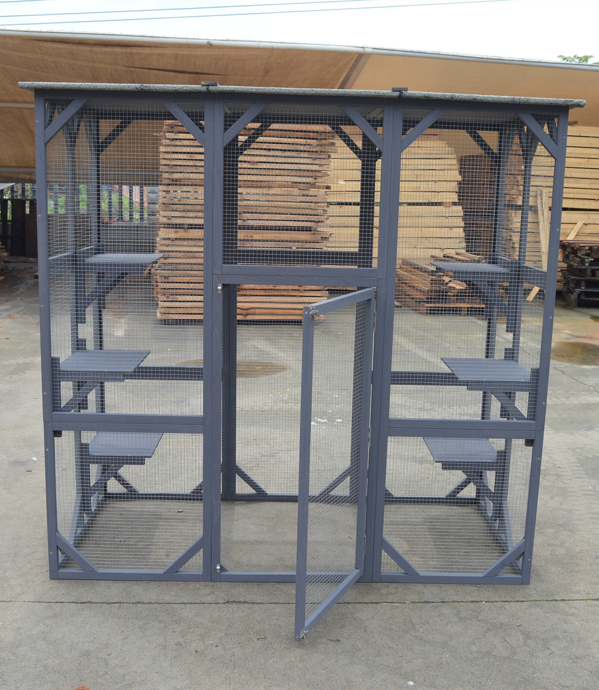 YES4PETS XXL Pet Cat Bird Ferret Shelter Condo with Escape Door Wooden Kitten Cage House