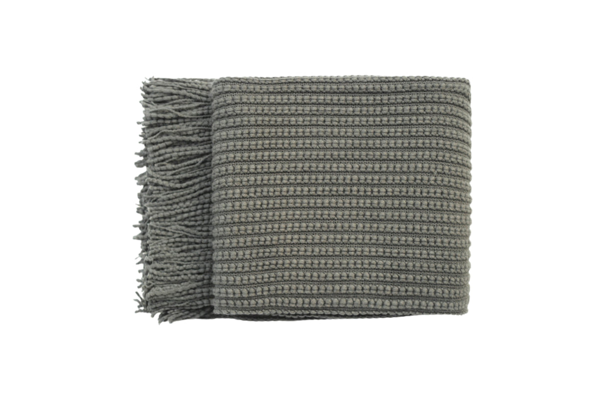 Levi Throw Rug Blanket - Dark Grey