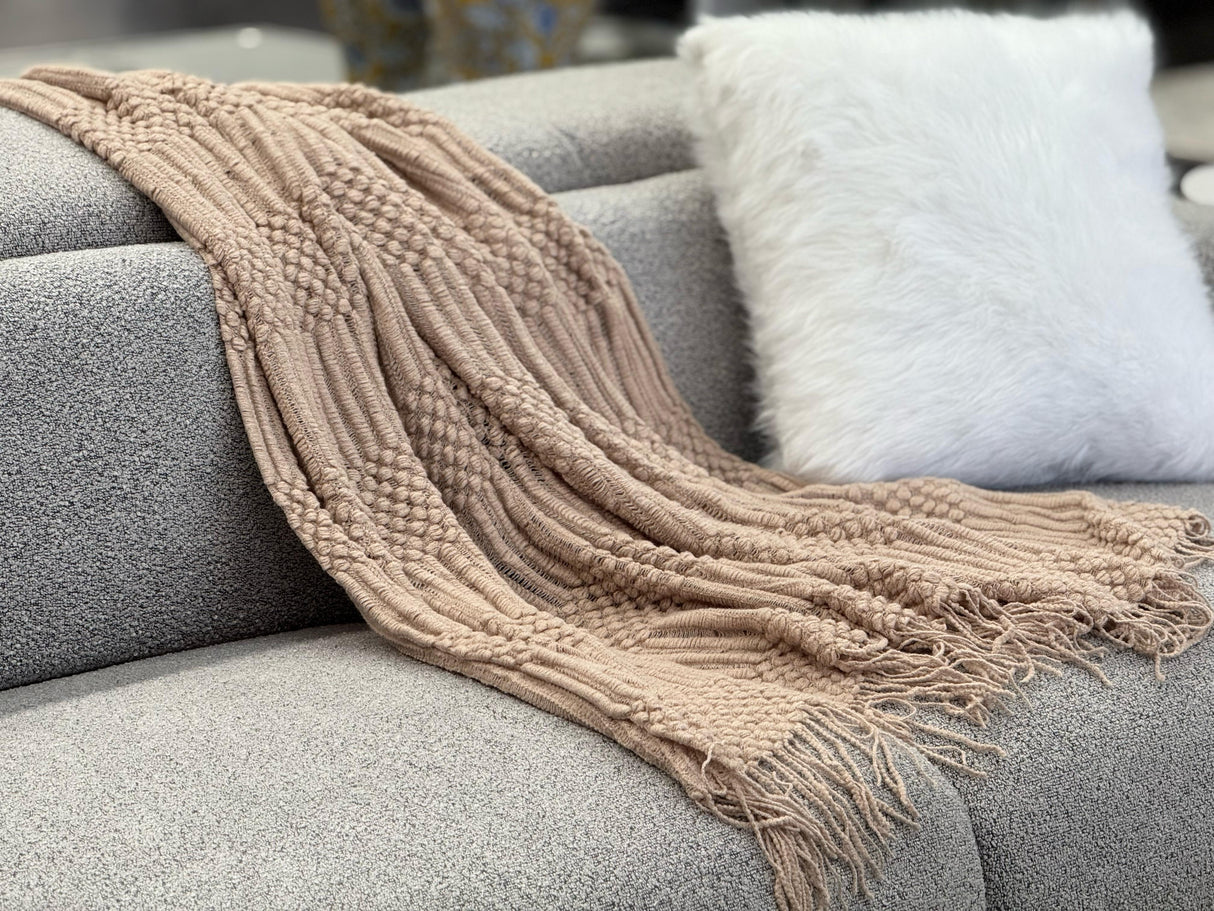 Tessa Throw Rug Blanket - Brown