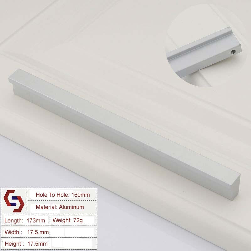 Aluminium Kitchen Cabinet Handles Drawer Bar Handle Pull Silver160mm