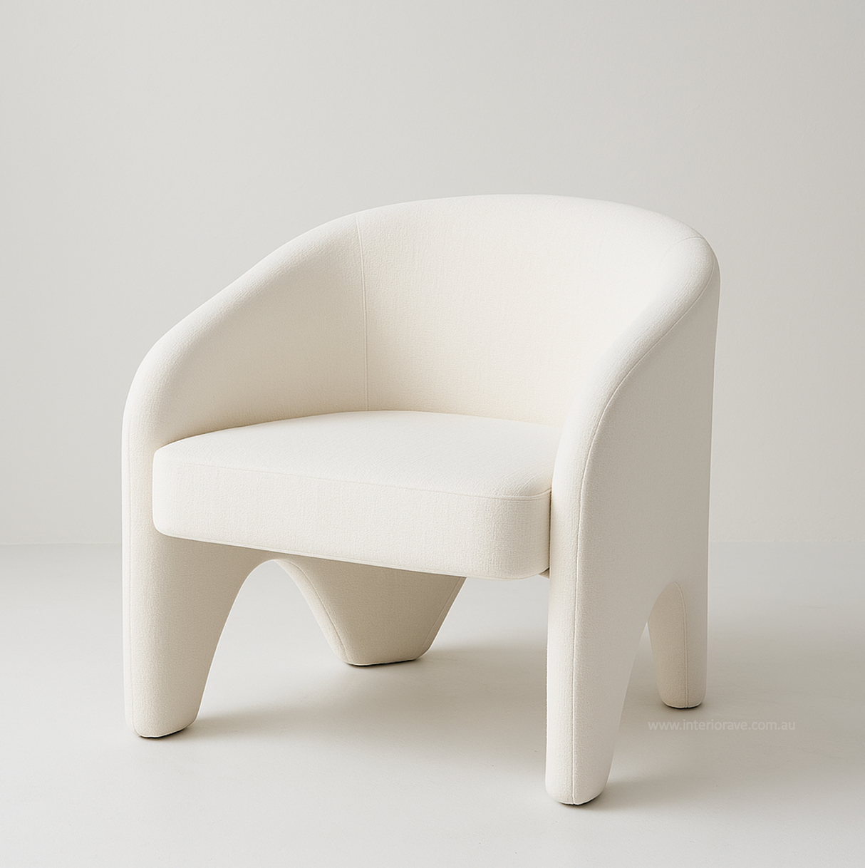 Interior Ave - Nova Sculptural Accent Chair – White Chenille