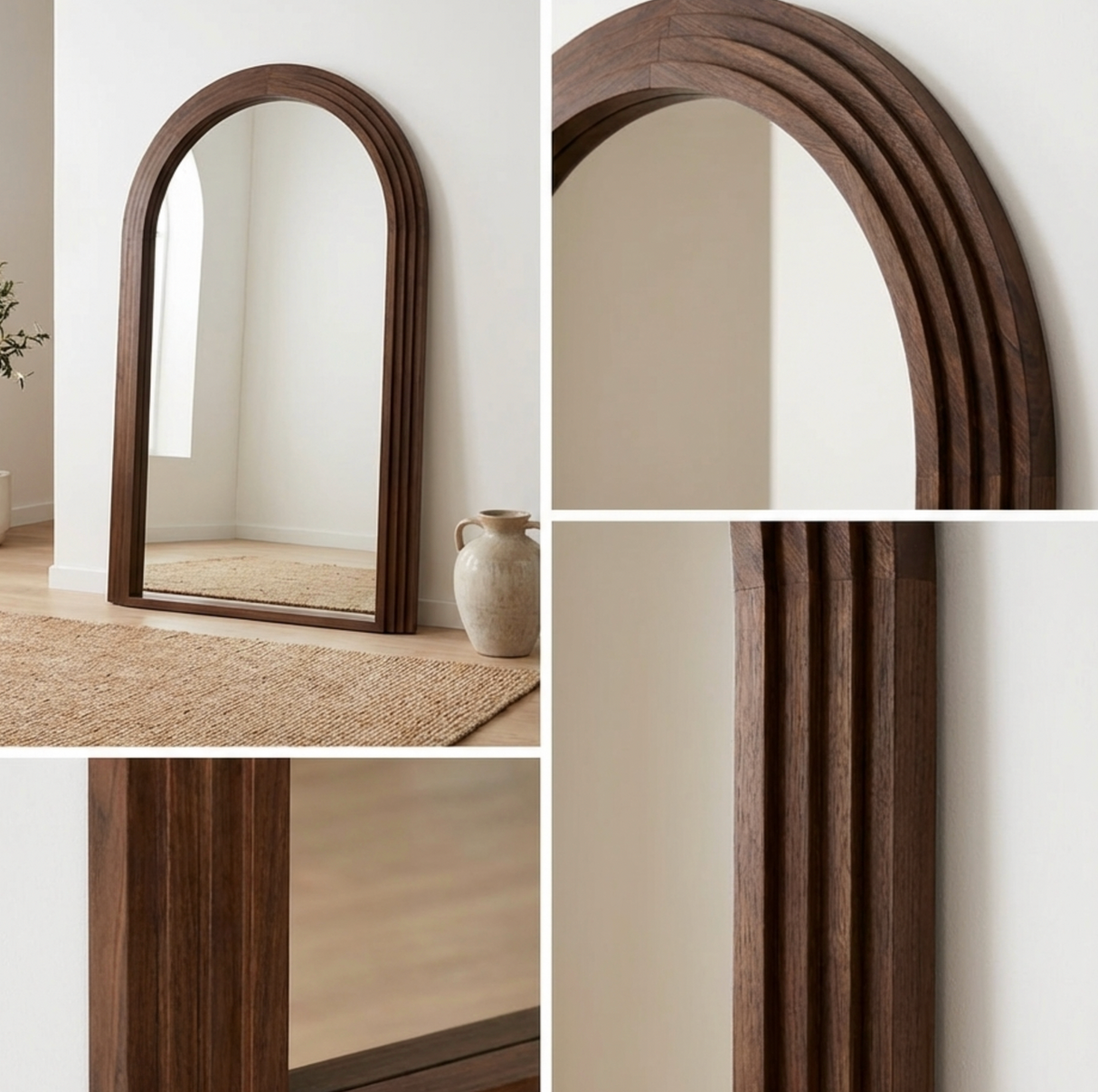 Interior Ave - Sierra Arched Step Mirror – Signature Sculptural Walnut Statement Piece