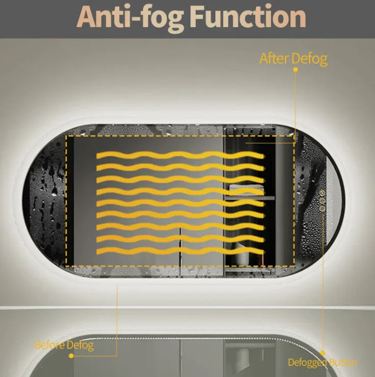 Interior Ave - 60 x 120cm Oval Frameless LED Bathroom Mirror