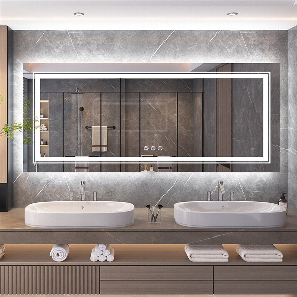Interior Ave - 120 x 60cm Rectangle Frameless LED Bathroom Mirror