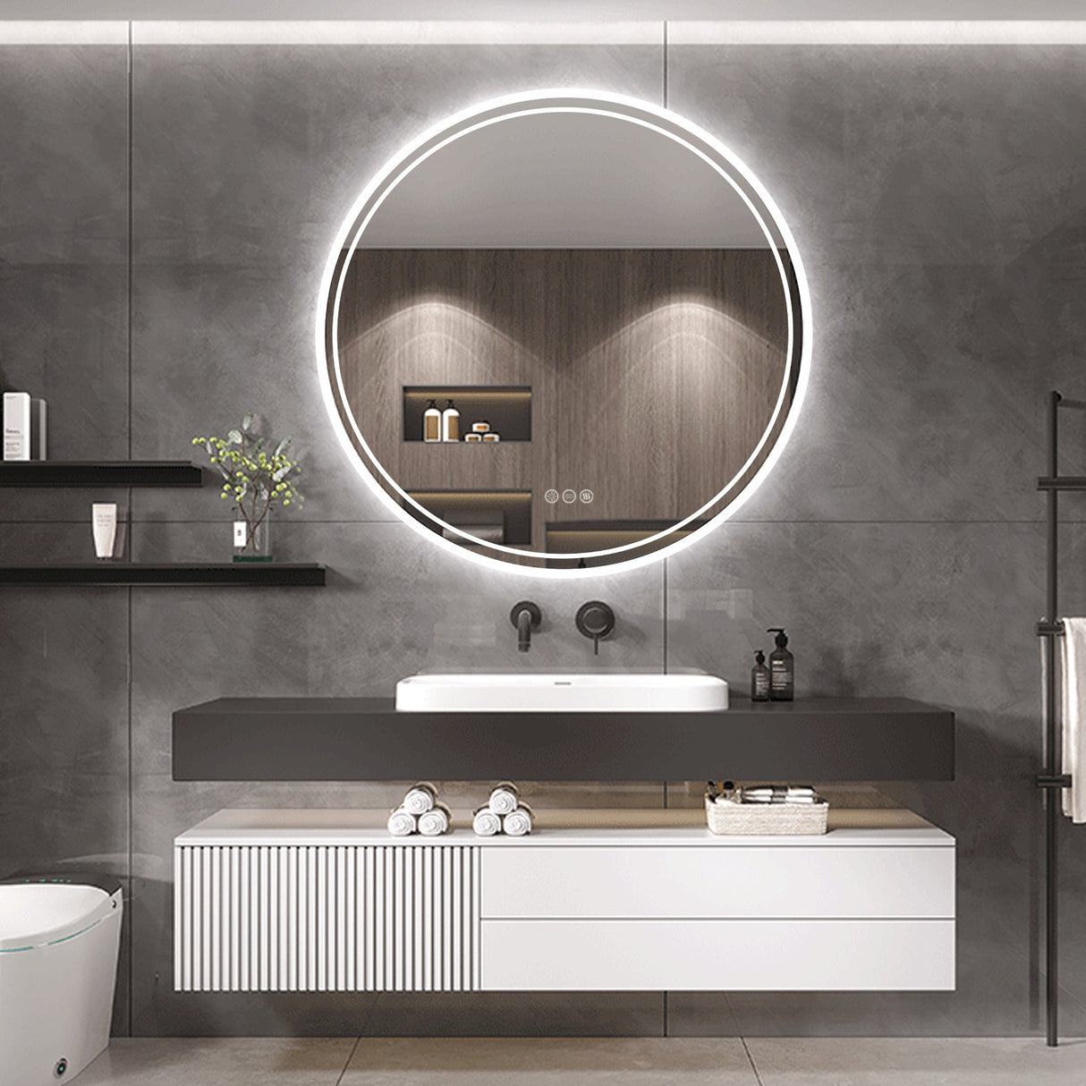 Interior Ave - 60cm Round Frameless LED Bathroom Mirror