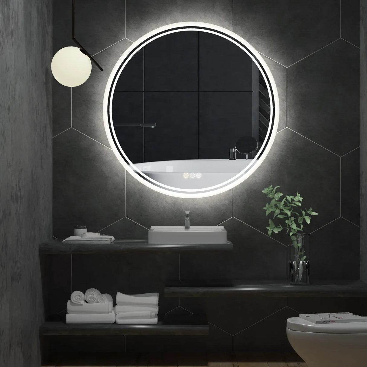 Interior Ave - 60cm Round Frameless LED Bathroom Mirror