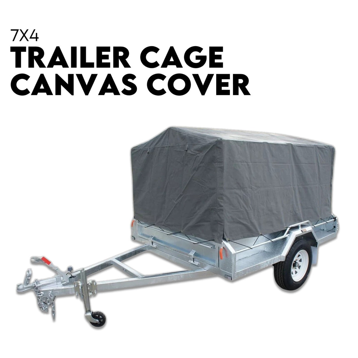Box Cage Trailer Cover Canvas Tarp for 7x4 ft 600mm High Cage
