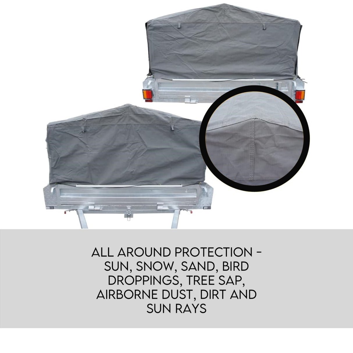 8X5 BOX TRAILER CAGE CANVAS COVER (900mm) 3 FOOT Thick Rip Resistant Waterproof