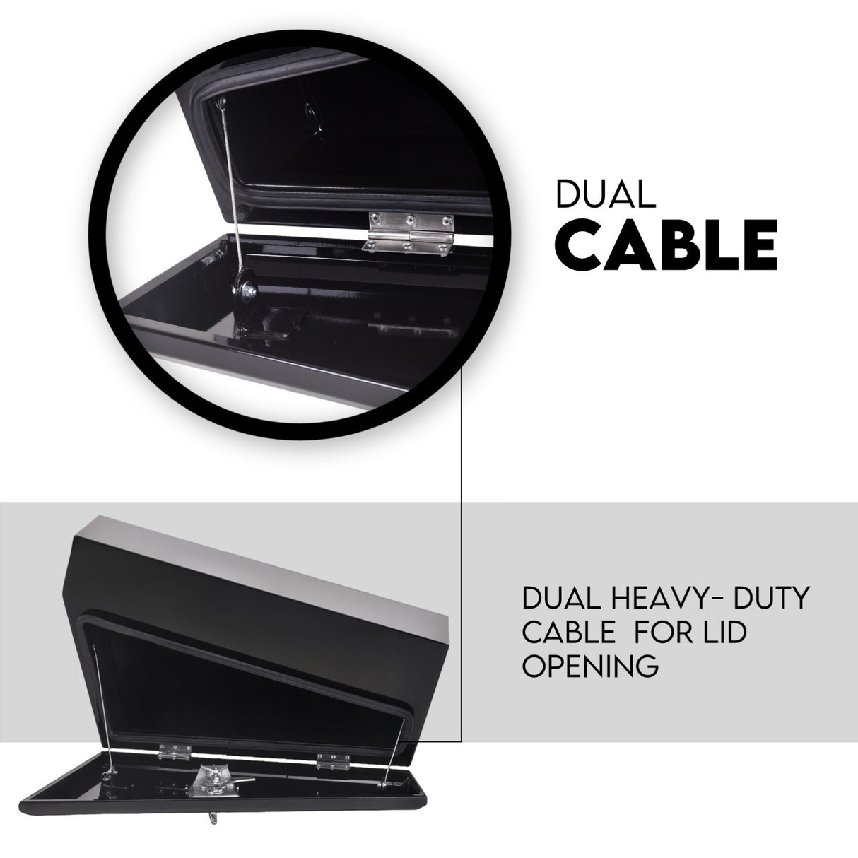 Under Tray Tool Box Underbody Pair Set 750mm Black Steel