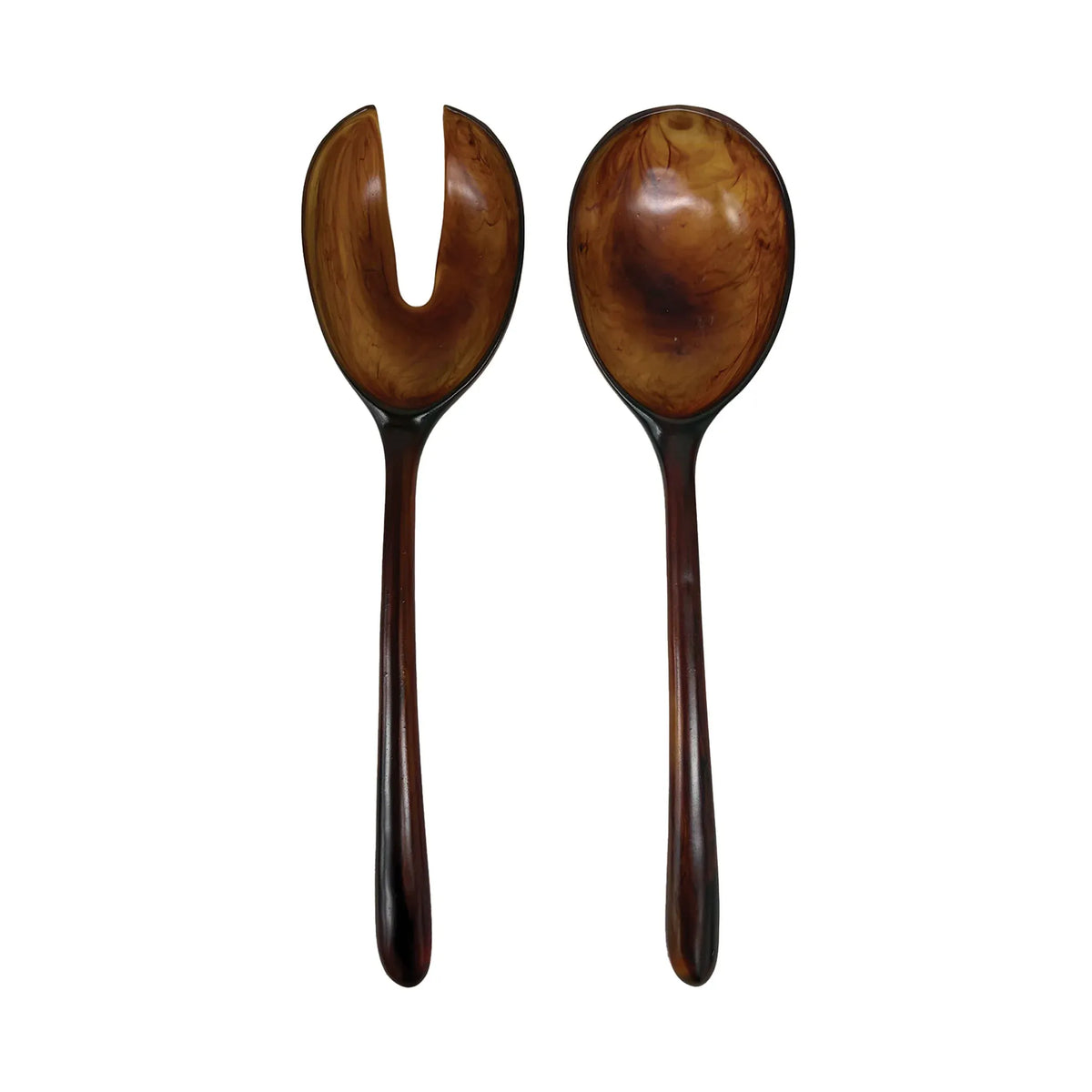 Urban Attitude LILA Large Paired Servers Length 30cm, Width 7.5cm (Spoon) - Dark Cocoa