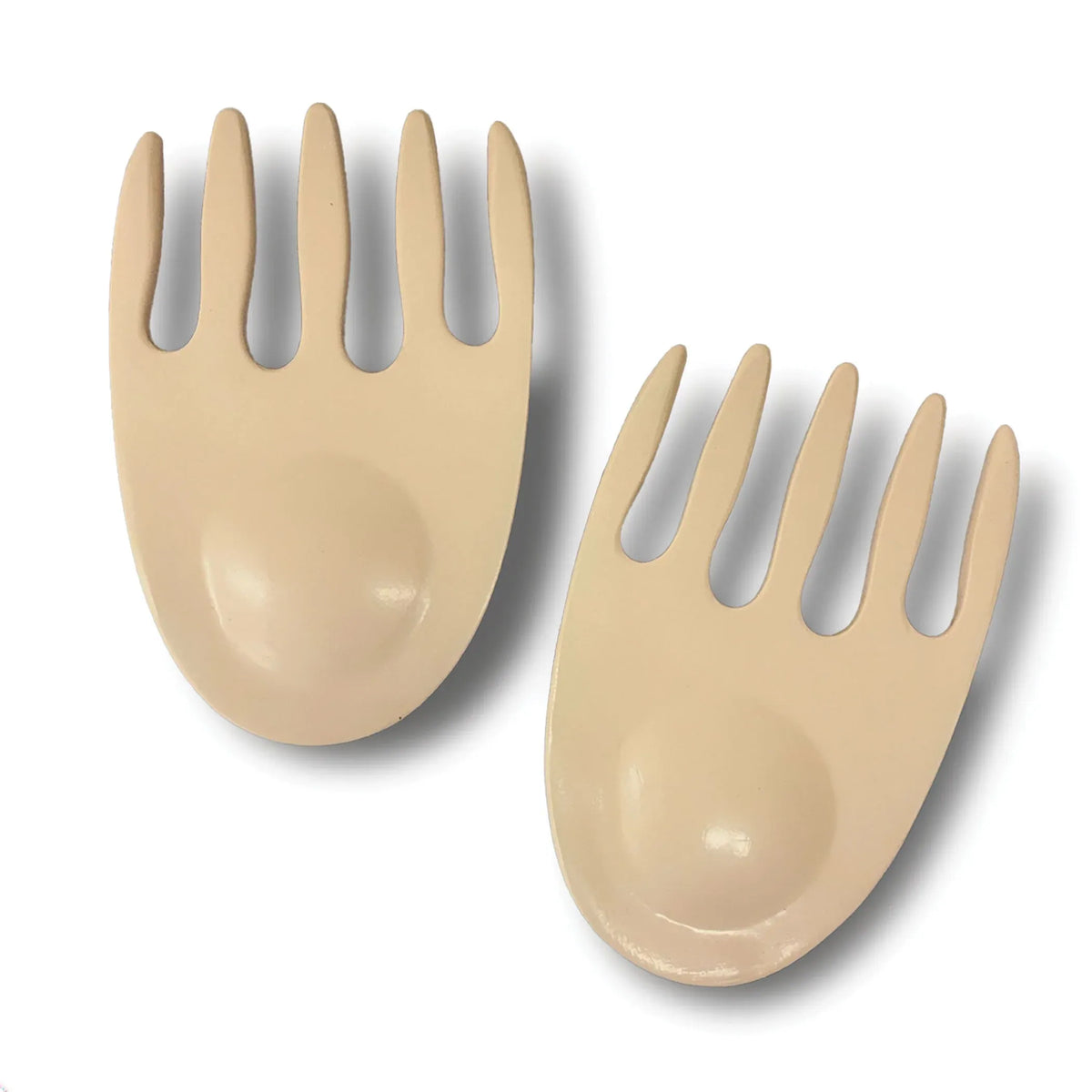 Urban Attitude SHELLY Salad Hands Servers Length 14cm, Width 9.3cm - Stone Ivory