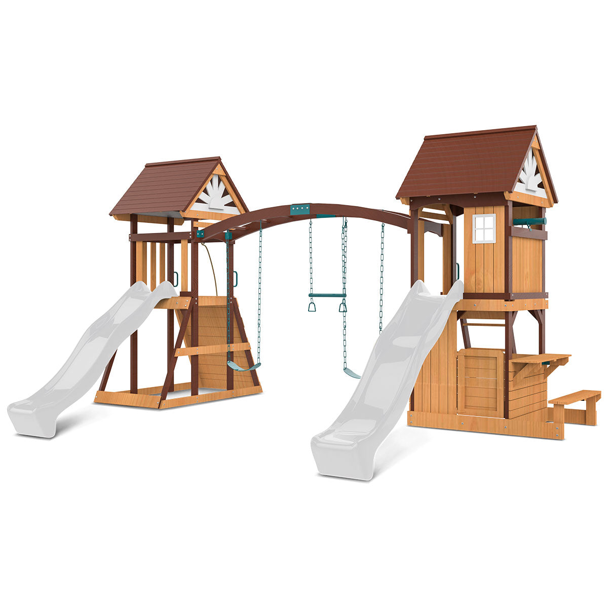 Lifespan Kids Armadale Swing Set & Play Centre with Two 2.2m Slide (White)