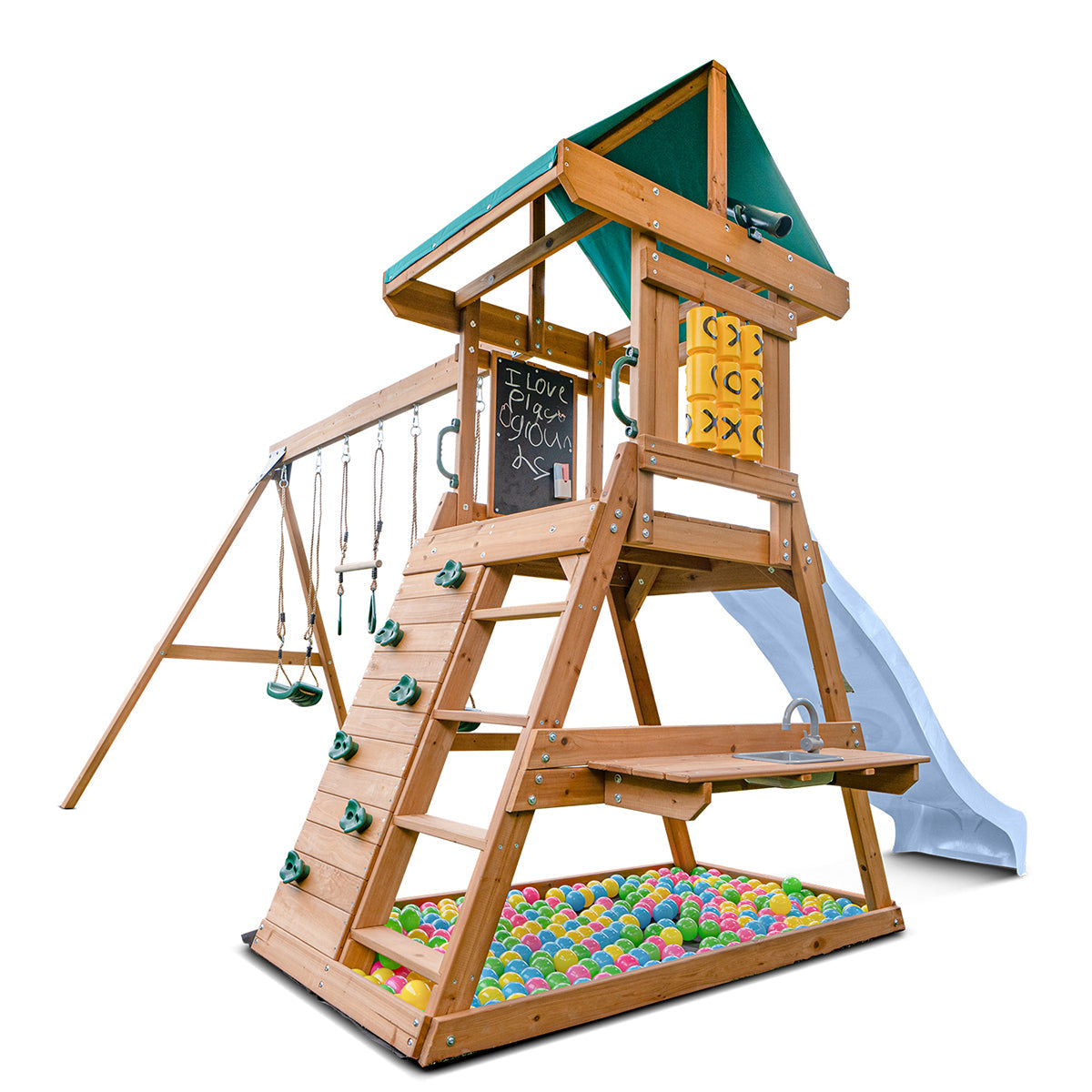 Lifespan Kids Birmingham Swing Set & Play Centre with 2.2m Slide (Pastel Blue)