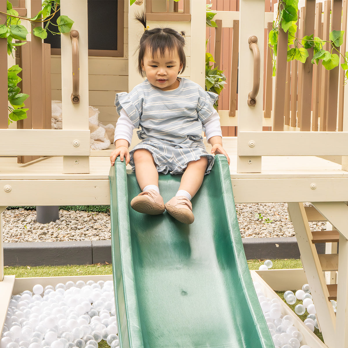 Lifespan Kids Silverton Cubby House with 1.8m Slide (Green)