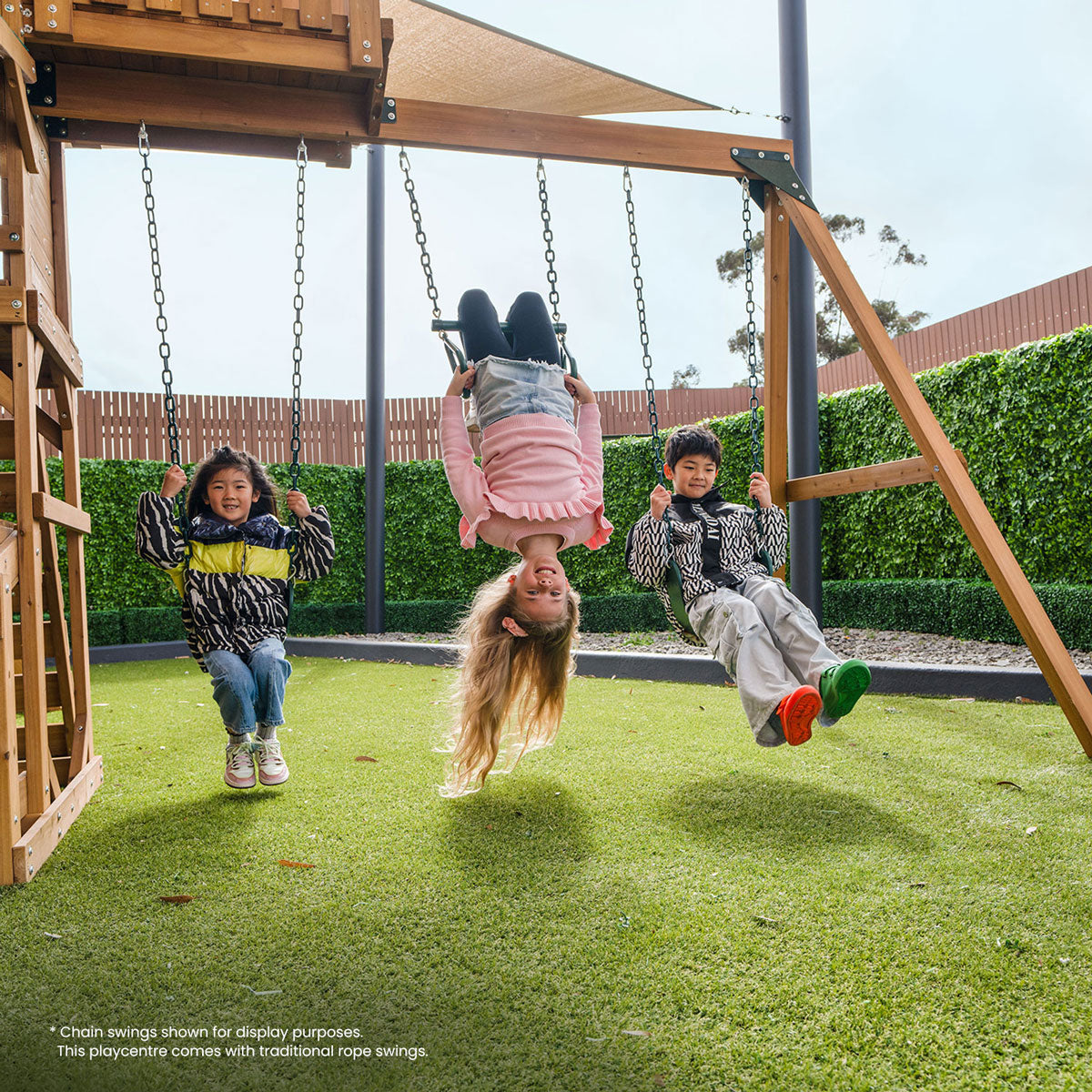 Lifespan Kids Walton Swing Set, Monkey Bars & Play Centre with 2.2m Slide (Pastel Pink)