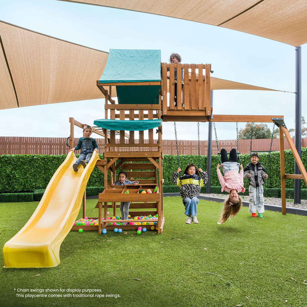 Lifespan Kids Walton Swing Set, Monkey Bars & Play Centre with 2.2m Slide (Yellow)