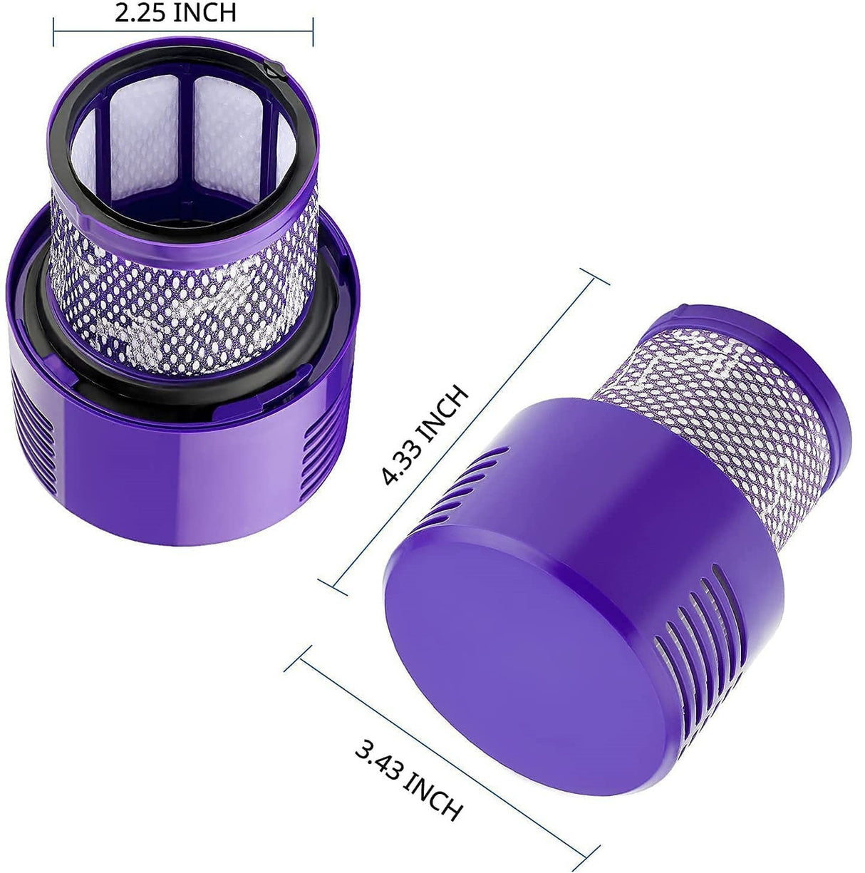 2 x HEPA Filters for Dyson V10 Vacuum Cleaners