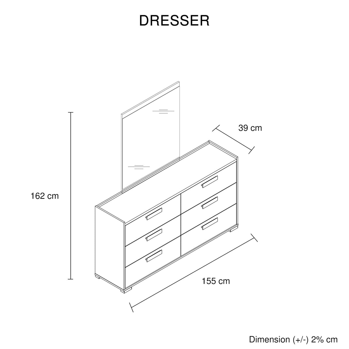 Queen 4 Pcs Bedroom Suite with Dresser Fabric Upholstery MDF Combination of Black & Cement Colour