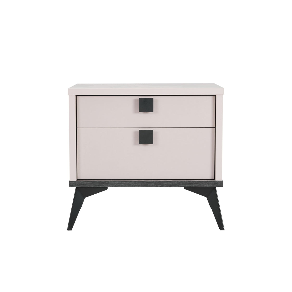 Queen 4 Pcs Bedroom Suite with Dresser Fabric Upholstery MDF Combination of Champagne and Black Colour