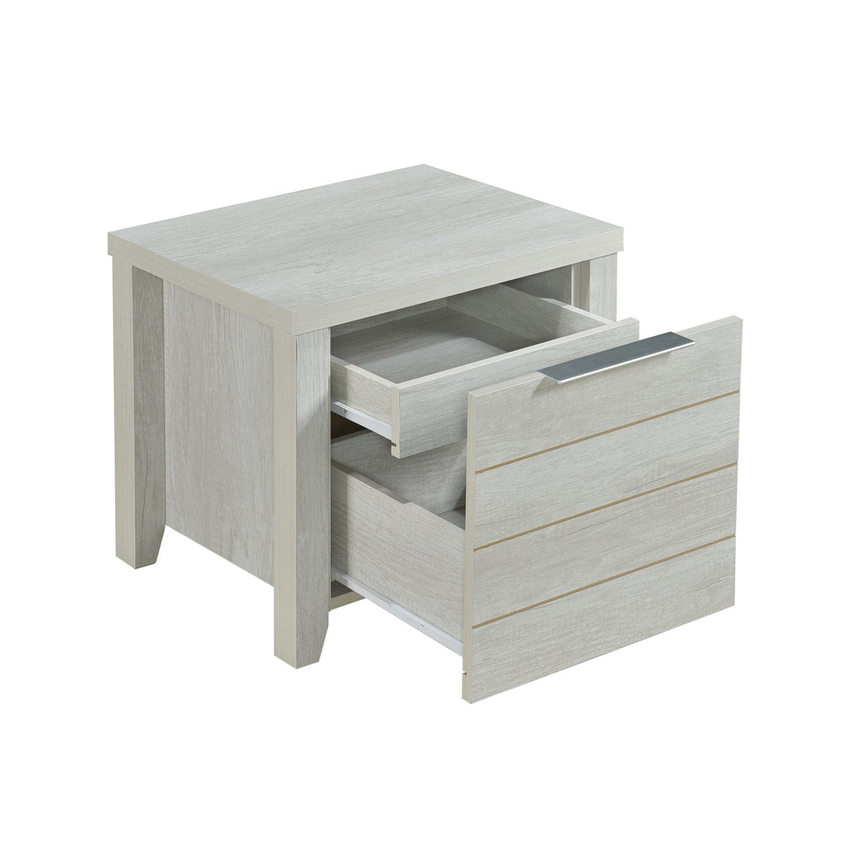 Cielo Bedside Table 2 drawers in White Ash