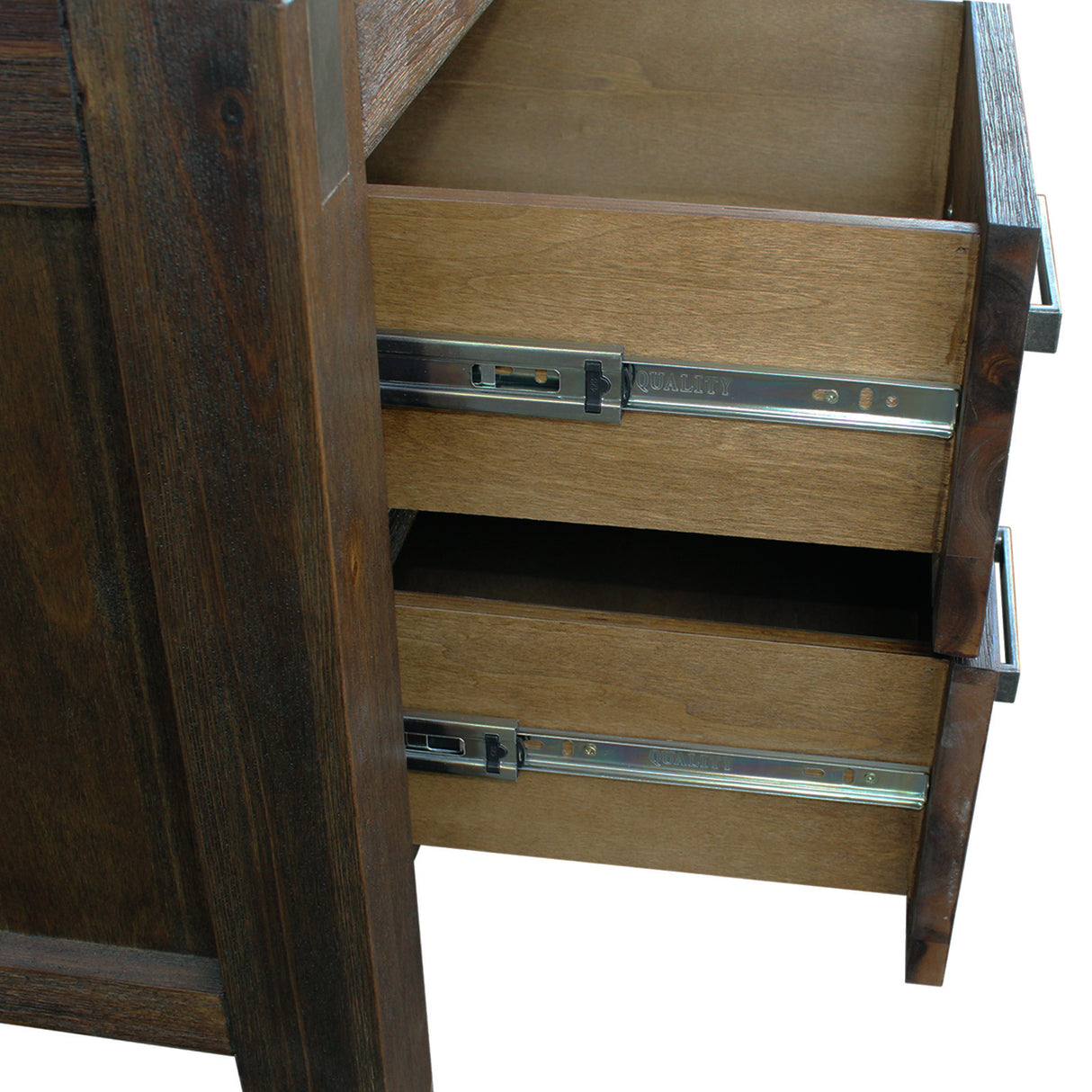 Bedside Table 2 drawers Acacia Storage in Chocolate Colour