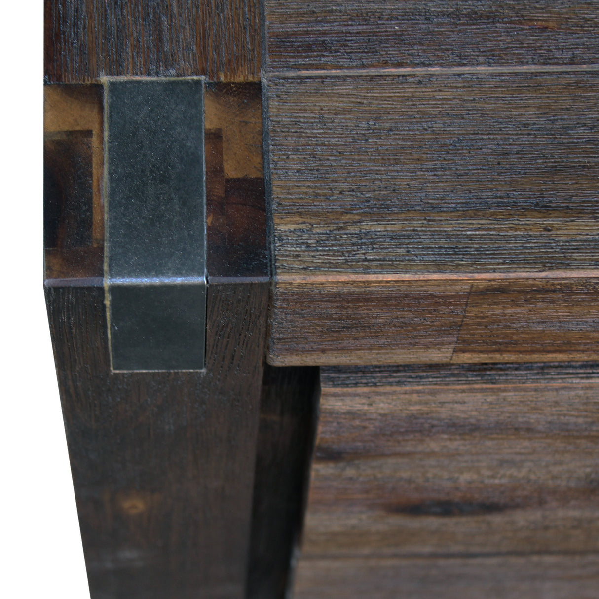 Bedside Table 2 drawers Acacia Storage in Chocolate Colour