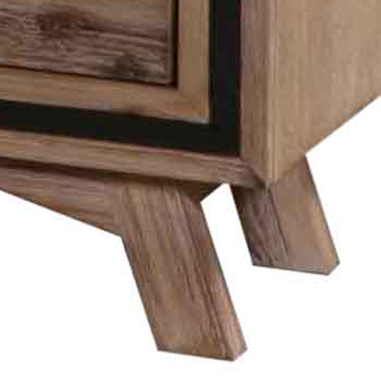 Bedside Table Solid Acacia Storage in Sliver Brush Colour